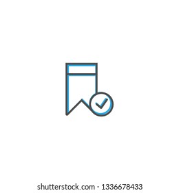Bookmark icon design. Interaction icon line vector illustration design