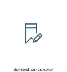 Bookmark icon design. Interaction icon line vector illustration design