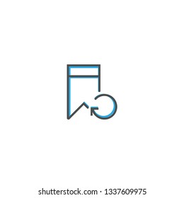 Bookmark icon design. Interaction icon line vector illustration design