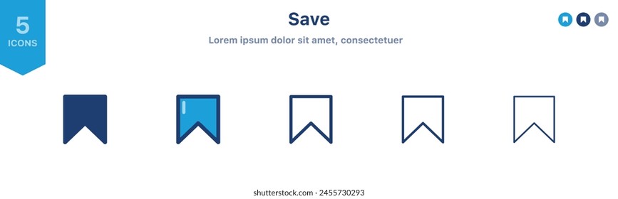 bookmark icon, favorite label icons. save ribbon saving sign	
