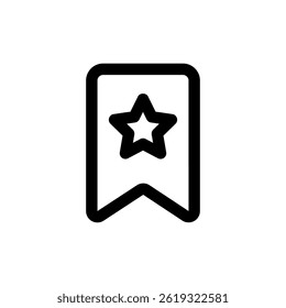 A bookmark icon featuring a star, suitable for web design and educational resources.