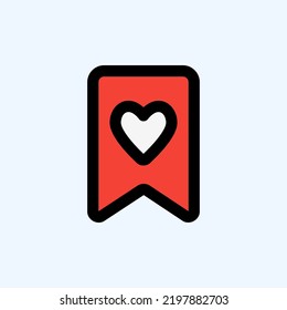 Icono de marcador en estilo de línea rellena sobre la interfaz de usuario, uso para presentación de aplicaciones móviles del sitio web