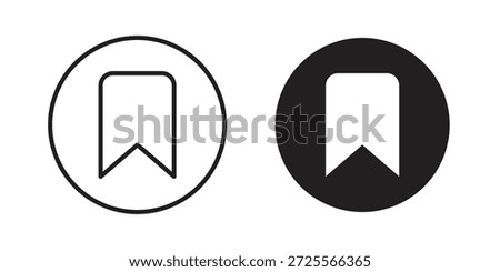 Bookmark icon in filled, thin line, stroke style for website and apps