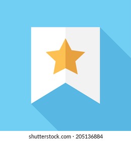 Bookmark icon. Flat design style modern vector illustration. Isolated on stylish color background. Flat long shadow icon. Elements in flat design.