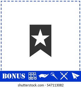 Bookmark icon flat. Simple vector symbol and bonus icon
