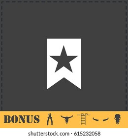 Bookmark icon flat. Simple vector symbol and bonus icon