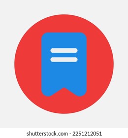 Bookmark icon in flat style about essentials, use for website mobile app presentation