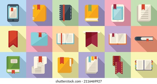 Bookmark icon flat vector. Dictionary book. Read element