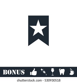 Bookmark icon flat. Vector illustration symbol and bonus pictogram