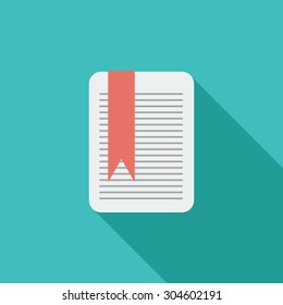 Bookmark icon. Flat vector related icon with long shadow for web and mobile applications. It can be used as - logo, pictogram, icon, infographic element. Vector Illustration. 