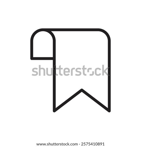 Bookmark icon Flat vector set outline