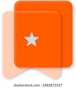 marcador icono morfismo de vidrio Vector de color naranja con efecto de vidrio adecuado para recursos de iconos de Sitio web o móviles.