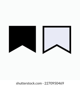 Bookmark Icon with Glyph and Line Art Style.