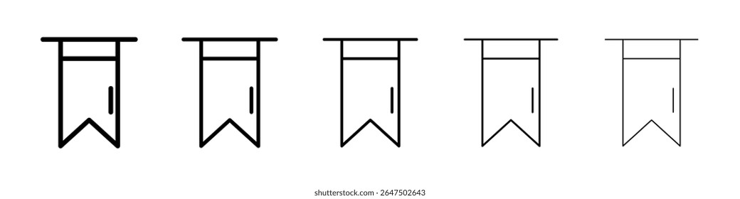 Grafiksatz für Lesezeichen-Symbol. trendige Strichlinienart