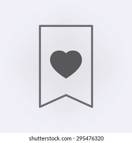 Bookmark icon with heart