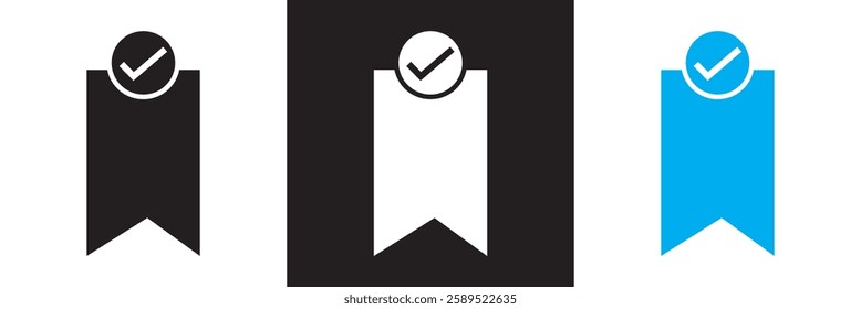 Bookmark icon. Isolated on white and black background. Vector illustration. EPS 10