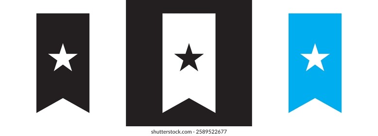 Bookmark icon. Isolated on white and black background. Vector illustration. EPS 10