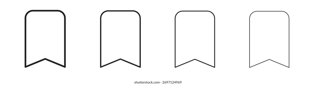 Entwurf von Lesezeichen-Symbolzeilen. dünne Linie, Vektorsymbol-Set.