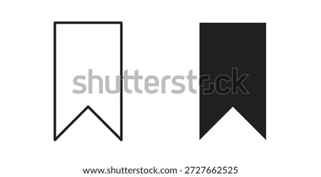 Bookmark icon with line and silhouette versions.