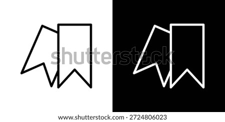 Bookmark icon logo concept in strokes