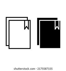 Bookmark icon or logo in line style. LIbraries vector illustration. Isolated on a blank background which can be edited and changed colors.