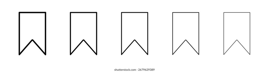 Lesezeichen-Symbol-Logo in der Strichlinien-Kollektion