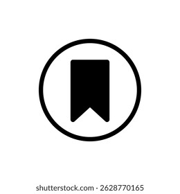 Bookmark icon on black circle line. Favorite, save sign symbol