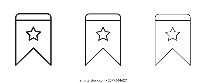 Lesezeichen-Symbol, Umrisszeichen, lineare Symbole