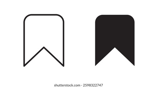 Bookmark icon outlined icon vector collection.