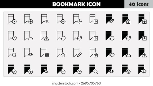 Lesezeichen-Symbol und -Symbolpaket für Website und mobile App.