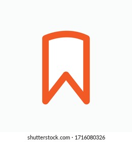 Icono de marcador. Presentado en el estilo de arte de la línea naranja.