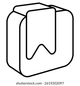 Bookmark icon represented by Simple Bookmark icon Line style.