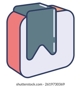 Bookmark icon represented by Simple Bookmark icon Lineal Color style.