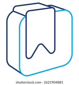 Bookmark icon represented by Simple Bookmark icon Dual Line style.