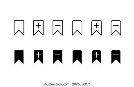 Bookmark Icon. Bookmark Icon Set