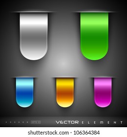 Bookmark icon set, can be use as label, tag, icon or sticker. EPS 10.