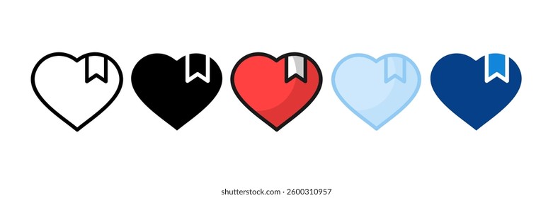 Bookmark Icon Set Multiple Style Collection
