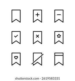 Bookmark icon set. Bookmark icon. Save icon