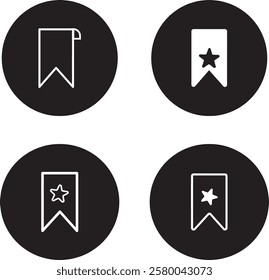 Bookmark icon set. save sign. for mobile concepts vector set in black color
