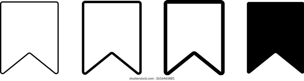 Bookmark icon set. Social media symbol. favorite label icons. save ribbon saving sign
