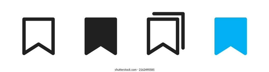 Bookmark icon set. Vector grapgic element. Save symbol. Bookmark sign. EPS 10.