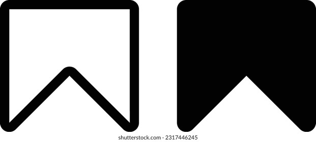 Bookmark icon sheet, simple trendy flat style line and solid Isolated vector illustration on white background. For apps, logo, websites, symbol , UI, UX, graphic and web design. EPS 10.