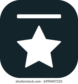 Bookmark icon showing five point star shape