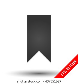 Bookmark icon. Simple flat logo of bookmark on white background. Vector illustration.