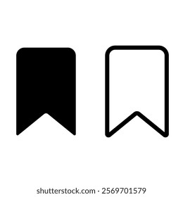 Bookmark icon, simple flat style, illustration, logo sign symbol pictogram template, for ui or ux isolated on white for mobile app, editable