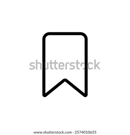 Bookmark icon, simple flat style, illustration, logo sign symbol pictogram template, for ui or ux isolated on white for mobile app, editable