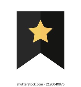 A bookmark icon with a star. Favorite labels. Editable vectors.