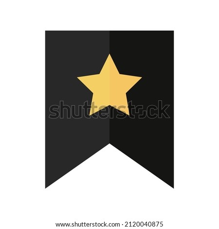 A bookmark icon with a star. Favorite labels. Editable vectors.