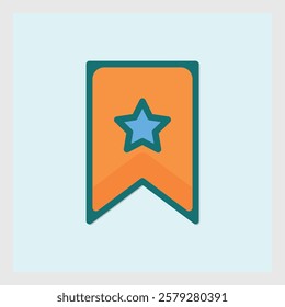 Bookmark Icon with Star Shape Design for UI and UX Project Interface