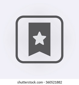 Bookmark icon with star symbol . Vector illustration